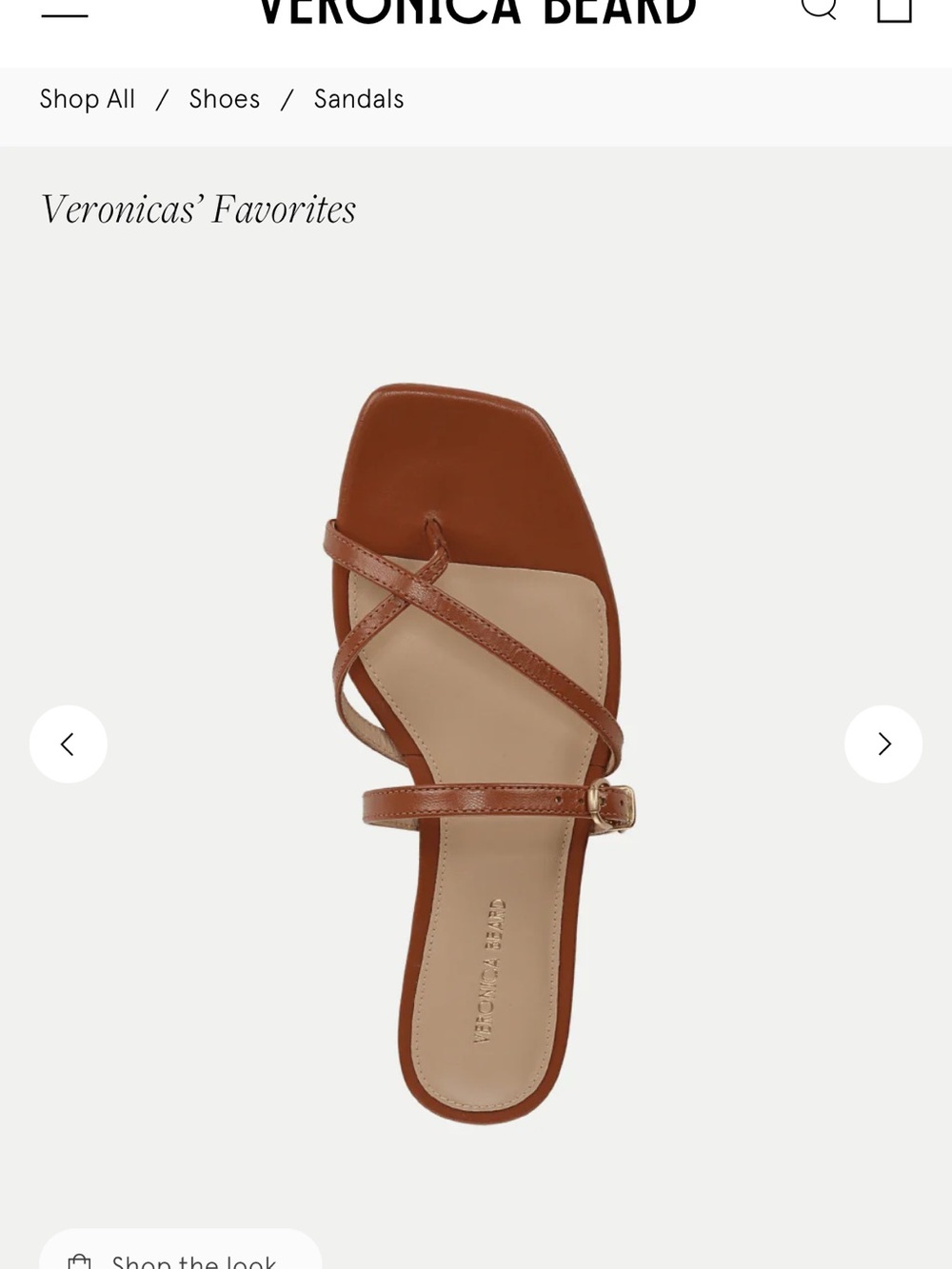 Veronica Beard Cognac Leather Strappy Square-Toe Slide
